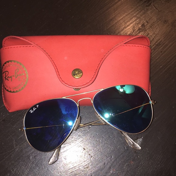 Ray Bans Mirror Blue with cleaning cloth/ instruct - Picture 2 of 5